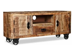Mobikasa Móvel de TV/aparador de design prático em madeira de mangueira natural 120 cm 2502131^ Móvel De Tv
