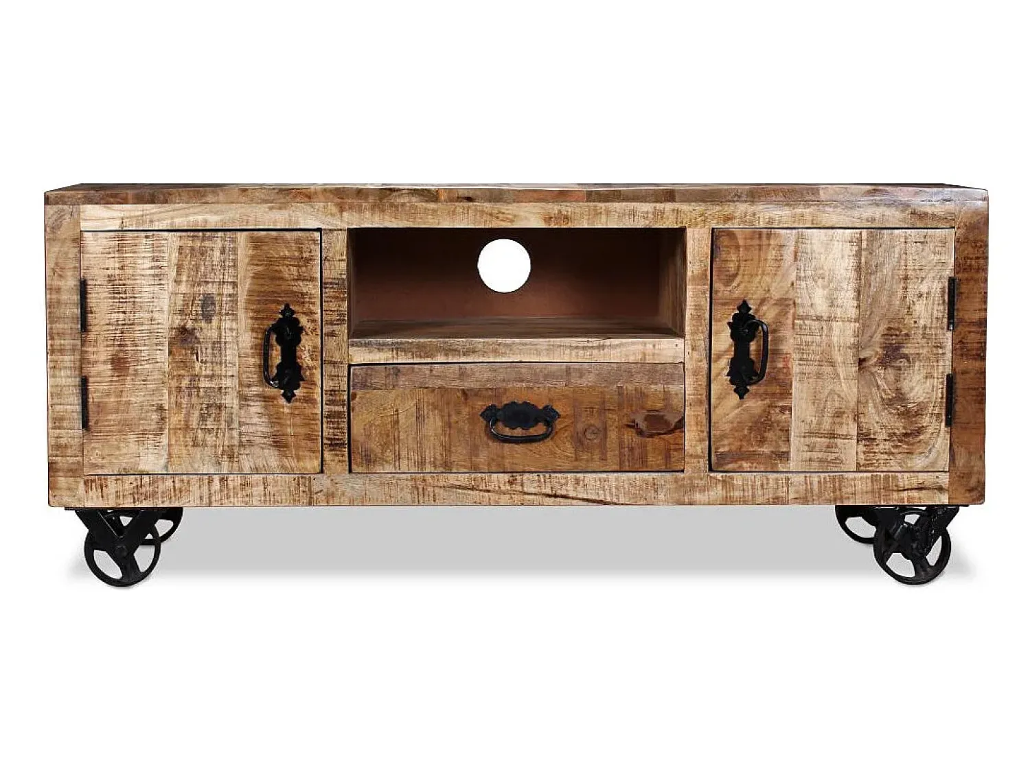Mobikasa Móvel de TV/aparador de design prático em madeira de mangueira natural 120 cm 2502131^ Móvel De Tv