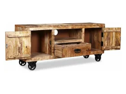 Mobikasa Móvel de TV/aparador de design prático em madeira de mangueira natural 120 cm 2502131^ Móvel De Tv
