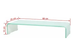Móvel De Tv|Helloshop26 Móvel de TV/aparador de design prático para monitor de 60 cm vidro branco 2502253 Transparente