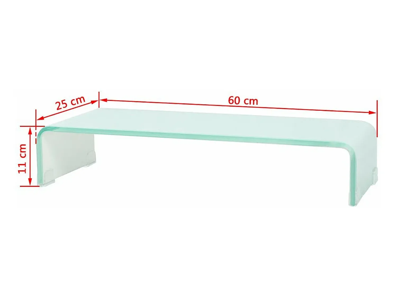 Móvel De Tv|Helloshop26 Móvel de TV/aparador de design prático para monitor de 60 cm vidro branco 2502253 Transparente