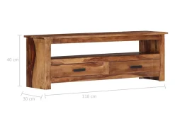 Helloshop26 Móvel de TV/aparador de design prático 118 cm madeira maciça de sheesham 2502277 Castanho