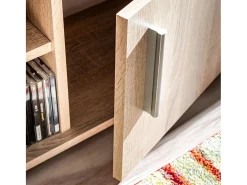 Móvel De Tv*Helloshop26 Móvel de TV/aparador de design prático com luzes LED acabamento em carvalho marrom Sonoma 2502054 Bege