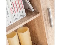 Móvel De Tv*Helloshop26 Móvel de TV/aparador de design prático com luzes LED acabamento em carvalho marrom Sonoma 2502054 Bege