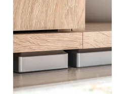 Móvel De Tv*Helloshop26 Móvel de TV/aparador de design prático com luzes LED acabamento em carvalho marrom Sonoma 2502054 Bege