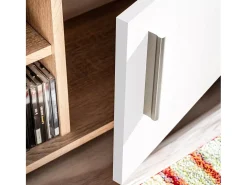 Móvel De Tv|Helloshop26 Móvel de TV/aparador de parede com design prático e iluminação LED acabamento em carvalho Sonoma e branco 2502199 Bege