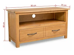 Mobikasa Móvel de TV/aparador prático e de design 90 cm madeira maciça de carvalho 2502089 Bege