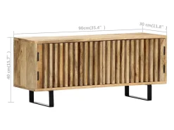 Mobikasa Móvel de TV/aparador prático e de design 90 cm madeira maciça de mangueira 2502020^ Móvel De Tv