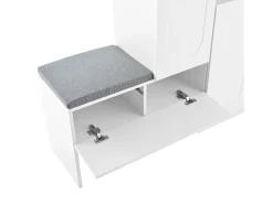 Móvel De Arrumação|Sapateira|ModernLuxe Móvel multifuncional para sapatos - com assento estofado - com 4 portas e 1 gaveta - Branco