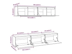 Helloshop26 Móvel multimídia para TV estante para TV aparador armário para TV sala de jantar sala de estar quarto 5 peças madeira maciça de pinho marrom 02_0028776^ Móvel De Tv