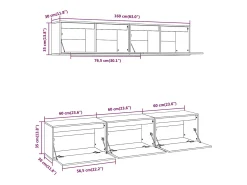 Helloshop26 Móvel multimídia para TV estante para TV aparador armário para TV sala de jantar sala de estar quarto 5 peças madeira maciça de pinho marrom 02_0028776^ Móvel De Tv