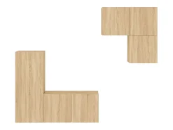 Móvel De Tv*Helloshop26 Móvel multimídia para TV estante para TV aparador para TV sala de jantar sala de estar quarto 4 peças carvalho Sonoma madeira de engenharia marrom 02_0029244 Castanho