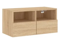 Discount Helloshop26 Móvel multimídia para TV estante para TV aparador para TV sala de jantar sala de estar quarto 4 peças carvalho Sonoma madeira de engenharia marrom 02_0029245 Castanho
