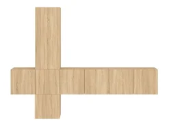 Helloshop26 Móvel multimídia para TV estante para TV aparador para TV sala de jantar sala de estar quarto 5 peças carvalho Sonoma madeira de engenharia marrom 02_0029304^ Móvel De Tv