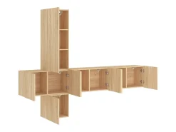 Helloshop26 Móvel multimídia para TV estante para TV aparador para TV sala de jantar sala de estar quarto 5 peças carvalho Sonoma madeira de engenharia marrom 02_0029304^ Móvel De Tv