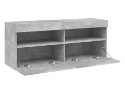 Helloshop26 Móvel multimídia para TV prateleira para TV aparador armário para TV para sala de jantar sala de estar e quarto com luzes LED 100 x 30 x 40 cm cinza 02_0027836^ Móvel De Tv