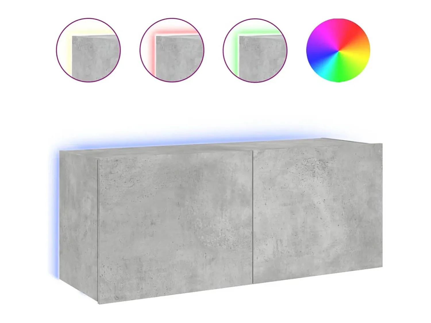 Clearance Helloshop26 Móvel multimídia para TV prateleira para TV aparador armário para TV para sala de jantar sala de estar e quarto com luzes LED 100 x 35 x 41 cm cinza 02_0027854 Cinzento