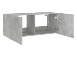 Clearance Helloshop26 Móvel multimídia para TV prateleira para TV aparador armário para TV para sala de jantar sala de estar e quarto com luzes LED 100 x 35 x 41 cm cinza 02_0027854 Cinzento