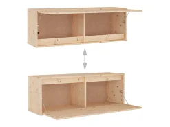 Outlet Helloshop26 Móvel multimídia para TV prateleira para TV aparador armário para TV sala de jantar sala de estar quarto 2 peças madeira maciça de pinho marrom 02_0028584 Castanho