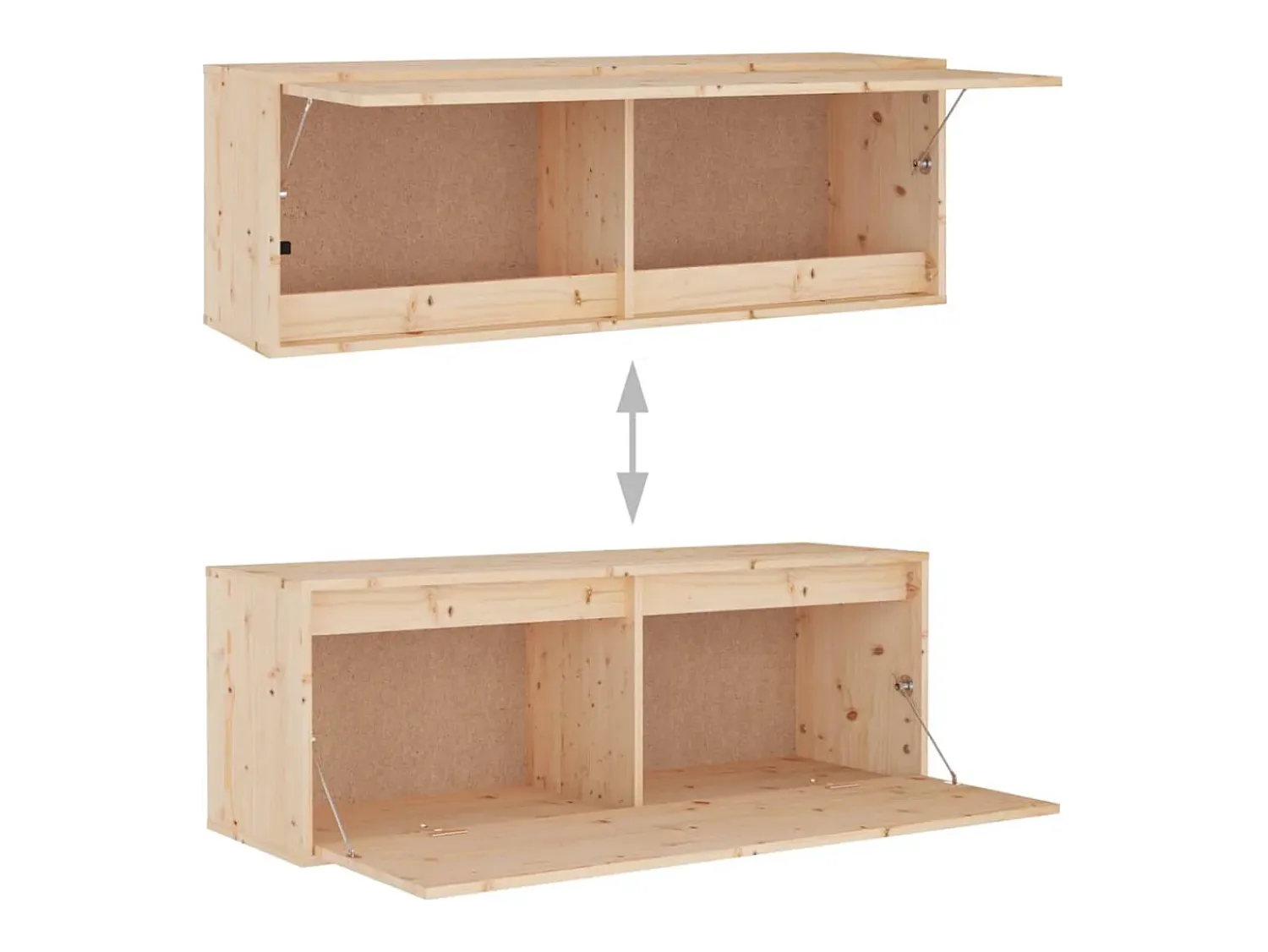 Outlet Helloshop26 Móvel multimídia para TV prateleira para TV aparador armário para TV sala de jantar sala de estar quarto 2 peças madeira maciça de pinho marrom 02_0028584 Castanho