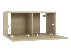 Móvel De Tv*Helloshop26 Móvel multimídia para TV prateleira para TV aparador para TV montado na parede 3 peças carvalho Sonoma 60 x 30 x 30 cm marrom 02_0029194 Castanho