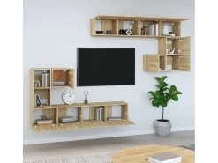 Outlet Móvel p/ TV de parede madeira processada cor carvalho sonoma PT263822 Castanho