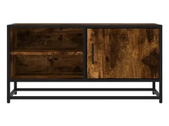 Móvel De Tv*vidaxl Móvel p/ TV 80x34,5x40 cm deriv. madeira/metal carvalho fumado Castanho
