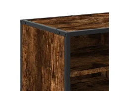 Móvel De Tv*vidaxl Móvel p/ TV 80x34,5x40 cm deriv. madeira/metal carvalho fumado Castanho
