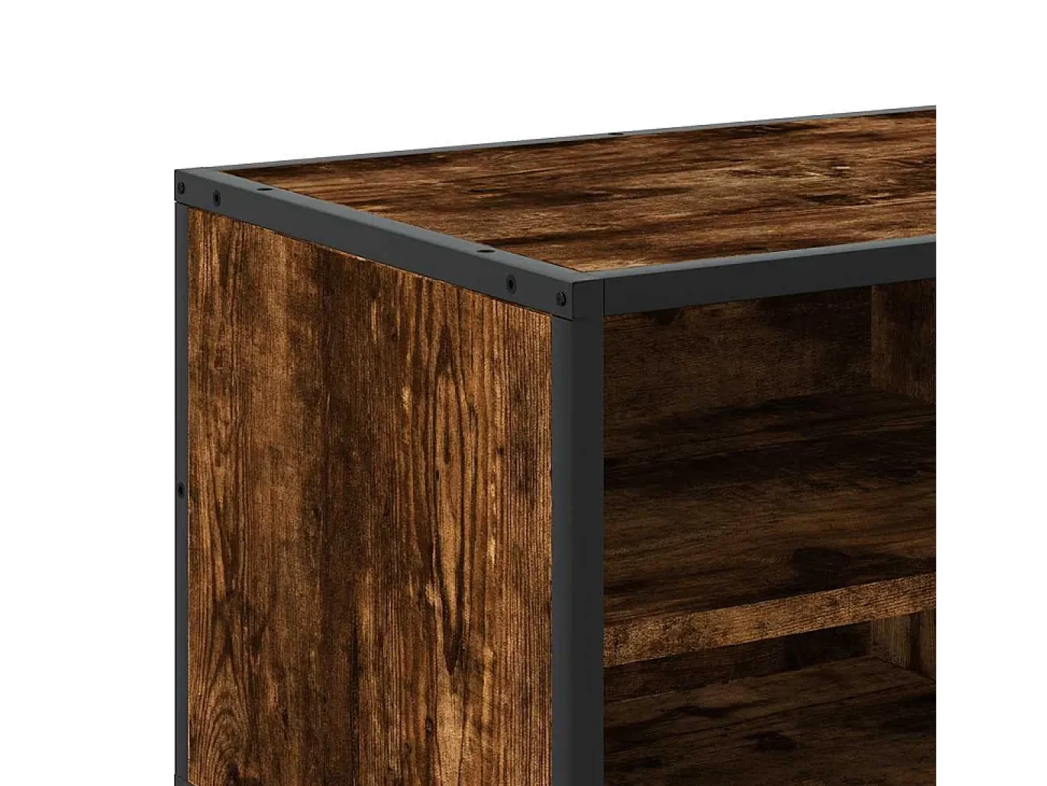 Móvel De Tv*vidaxl Móvel p/ TV 80x34,5x40 cm deriv. madeira/metal carvalho fumado Castanho