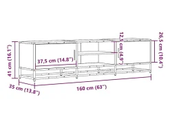 vidaxl Móvel p/ TV 160x35x41 cm deriv. madeira/metal carvalho sonoma^ Móvel De Tv