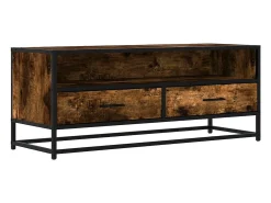 Sale vidaxl Móvel p/ TV 100x34,5x40 cm deriv. madeira/metal carvalho fumado Castanho