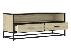 Best vidaxl Móvel p/ TV 100x34,5x40 cm deriv. madeira/metal carvalho sonoma Castanho