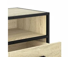 Best vidaxl Móvel p/ TV 100x34,5x40 cm deriv. madeira/metal carvalho sonoma Castanho