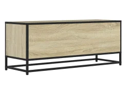 Best vidaxl Móvel p/ TV 100x34,5x40 cm deriv. madeira/metal carvalho sonoma Castanho
