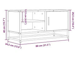 Móvel De Tv|vidaxl Móvel p/ TV 80x34,5x40 cm deriv. madeira/metal carvalho sonoma Castanho