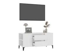 Móvel De Tv| Móvel p/ TV 102x44,5x50 cm derivados madeira brilhante PT734831 Branco