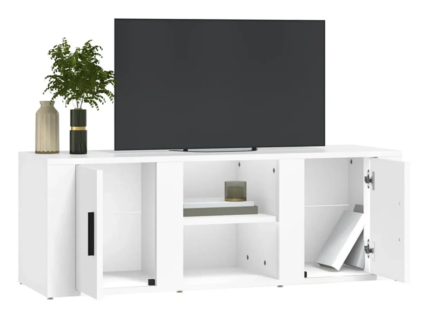 Móvel De Tv* Móvel p/ TV 100x31,5x35 cm derivados de madeira PT843886 Branco