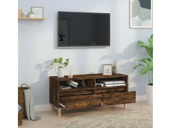 Móvel De Tv* Móvel p/ TV 100x34,5x44,5 cm derivados madeira carvalho fumado PT796846 Castanho