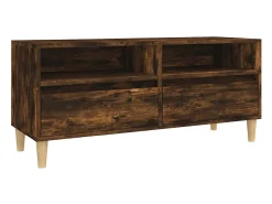 Móvel De Tv* Móvel p/ TV 100x34,5x44,5 cm derivados madeira carvalho fumado PT796846 Castanho