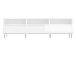 Móvel De Tv*vidaxl Móvel p/ TV 150x30x44,5 cm derivados madeira branco brilhante Marfim