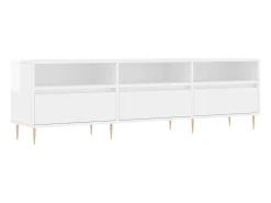 Móvel De Tv*vidaxl Móvel p/ TV 150x30x44,5 cm derivados madeira branco brilhante Marfim