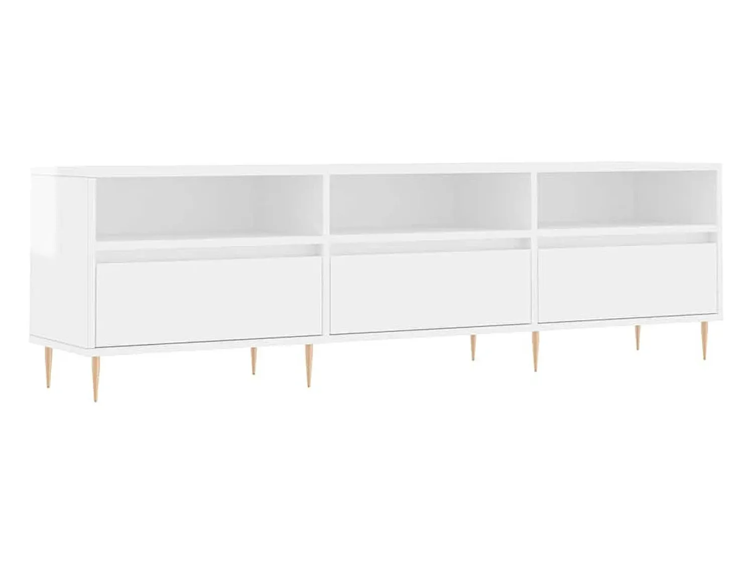 Móvel De Tv*vidaxl Móvel p/ TV 150x30x44,5 cm derivados madeira branco brilhante Marfim