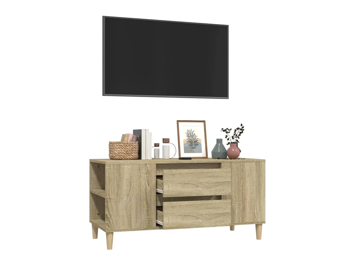 Móvel p/ TV 102x44,5x50 cm derivados de madeira carvalho sonoma PT766386^ Móvel De Tv