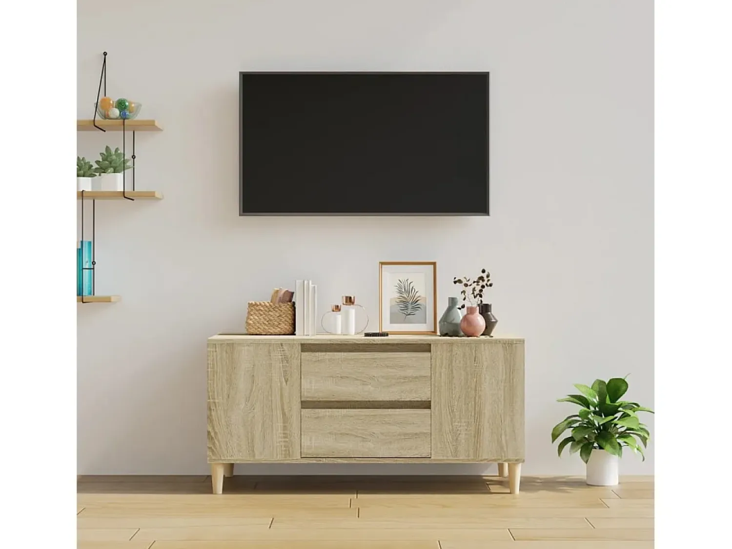 Móvel p/ TV 102x44,5x50 cm derivados de madeira carvalho sonoma PT766386^ Móvel De Tv