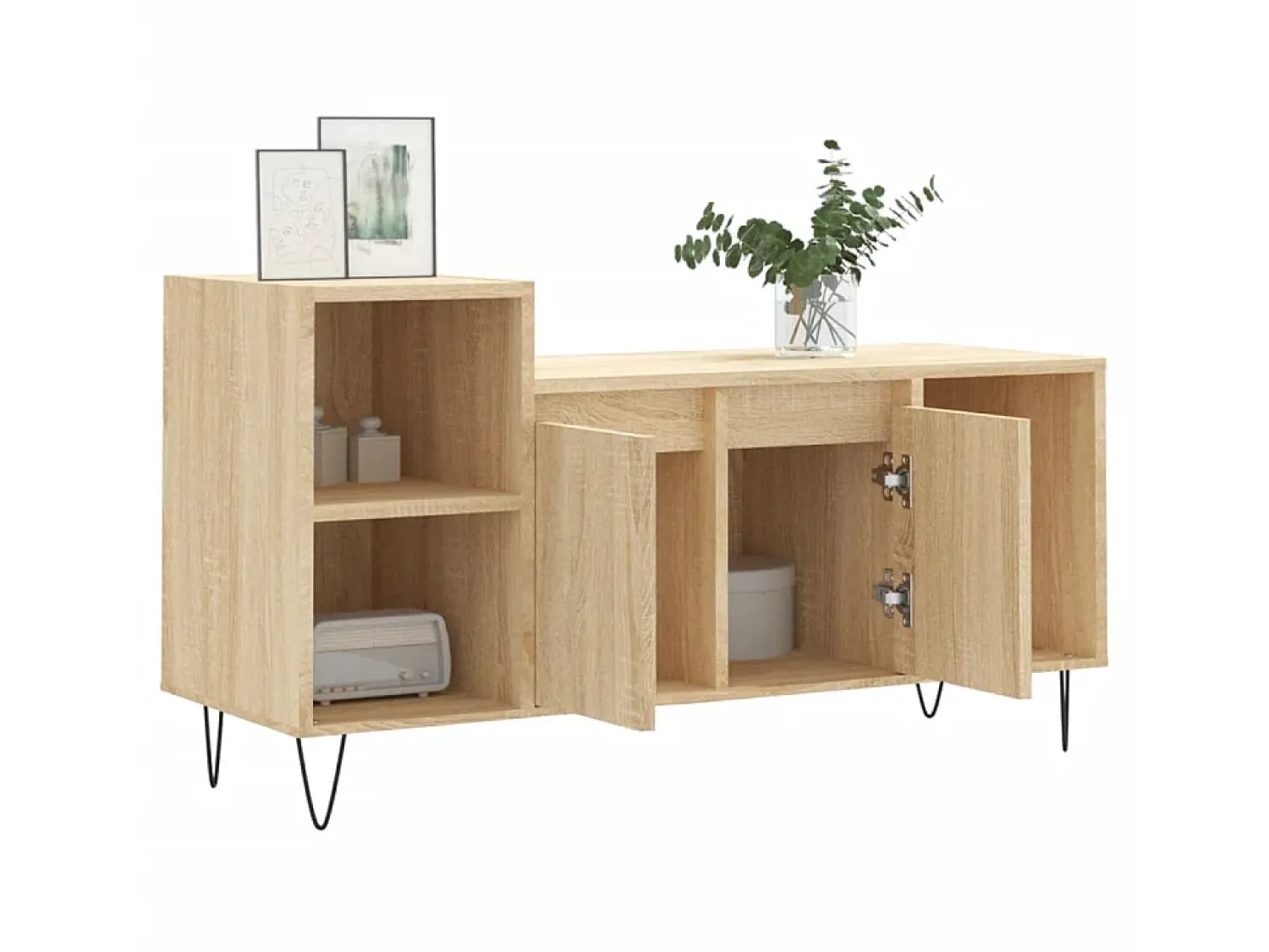 Móvel De Tv* Móvel p/ TV 100x35x55 cm derivados de madeira carvalho sonoma PT204582 Castanho