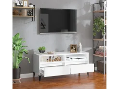 Móvel De Tv* Móvel p/ TV 100x34,5x44,5 cm derivados madeira brilhante PT363381 Branco