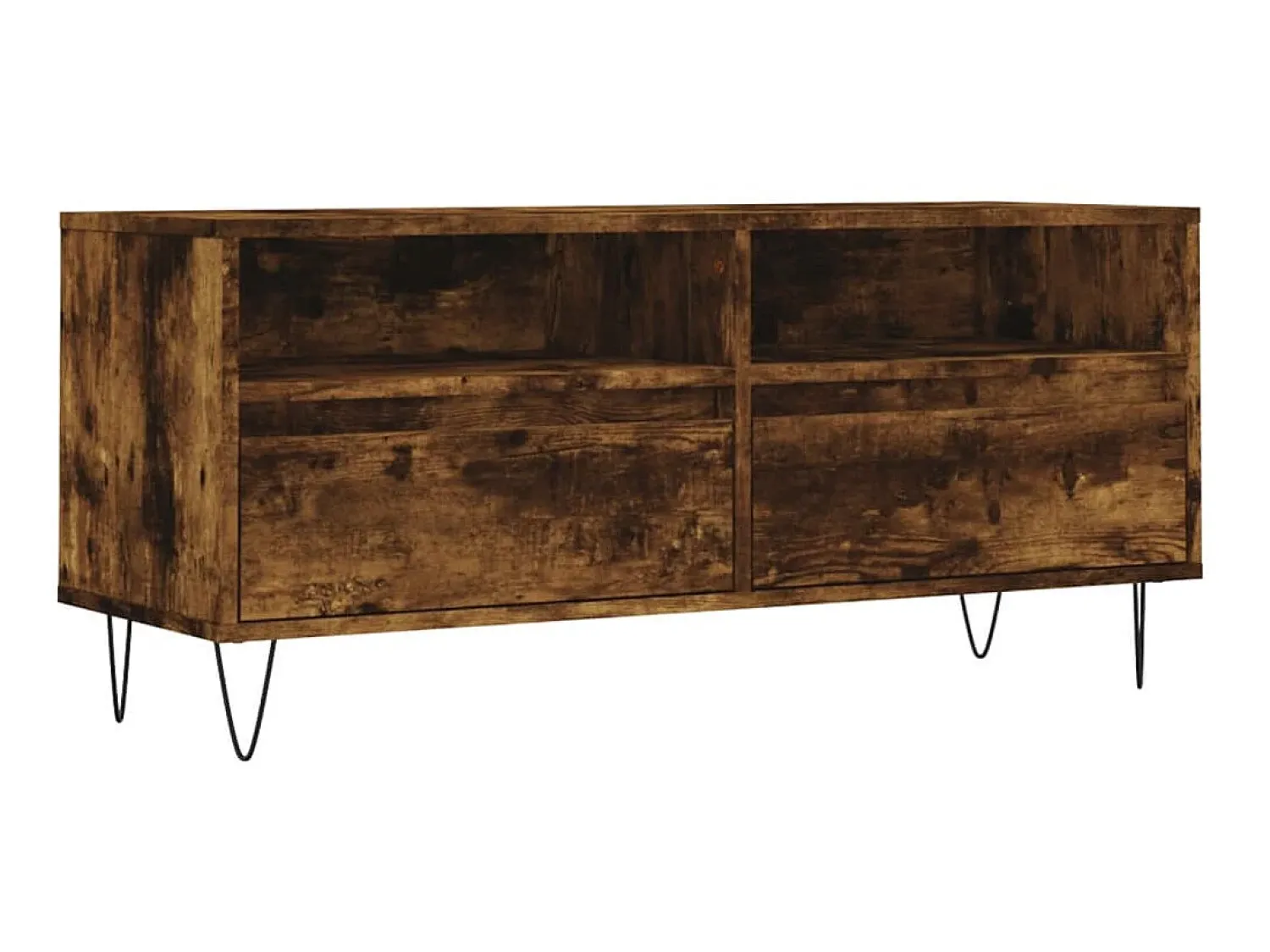 New Móvel p/ TV 100x34,5x44,5 cm derivados madeira carvalho fumado PT443692 Castanho