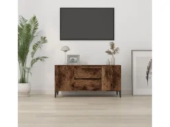 Móvel De Tv| Móvel p/ TV 102x44,5x50 cm derivados de madeira carvalho fumado PT445192 Castanho