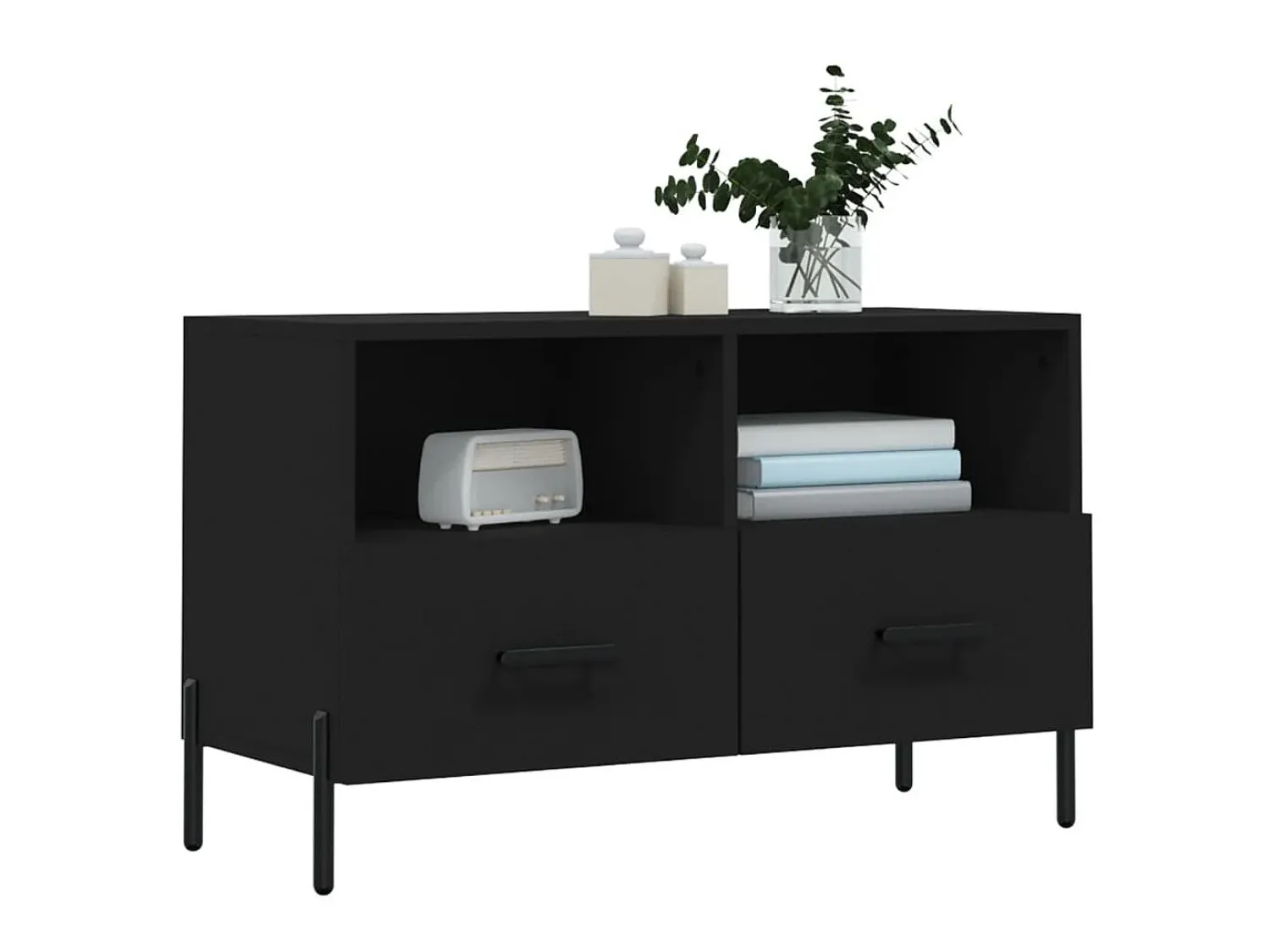 Móvel De Tv| Móvel p/ TV 80x36x50 cm derivados de madeira PT969272 Preto