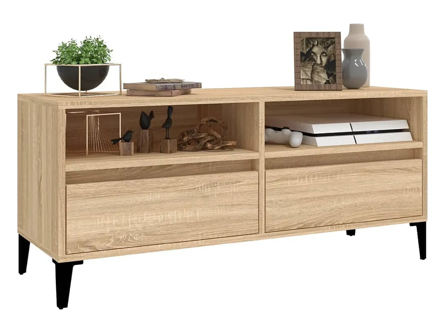 Móvel De Tv* Móvel p/ TV 100x34,5x44,5 cm derivados madeira carvalho sonoma PT896448 Castanho